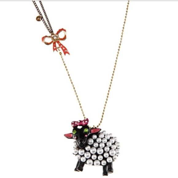 Betsey Johnson Jewelry - Betsey Johnson Sheep Bow Long Necklace / Locket
